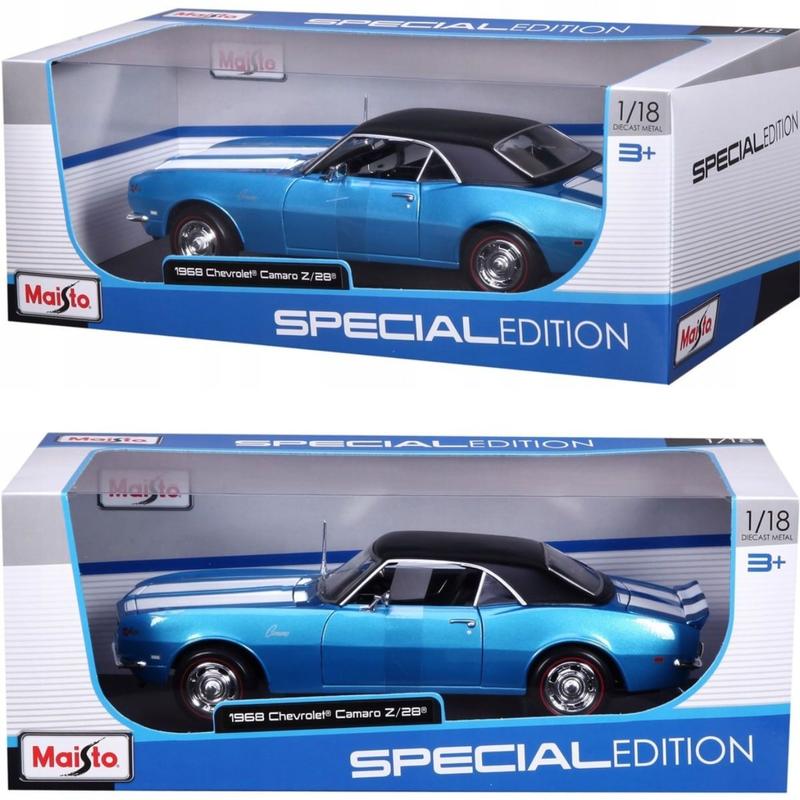 Miniatura Carro Chevrolet Camaro Z/28 1968 1/18 Azul Maisto 31685